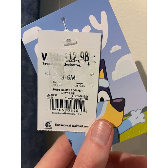 NWT Bluey Blue Short-Sleeve Coverall - 3-6M - Picture 3 of 3